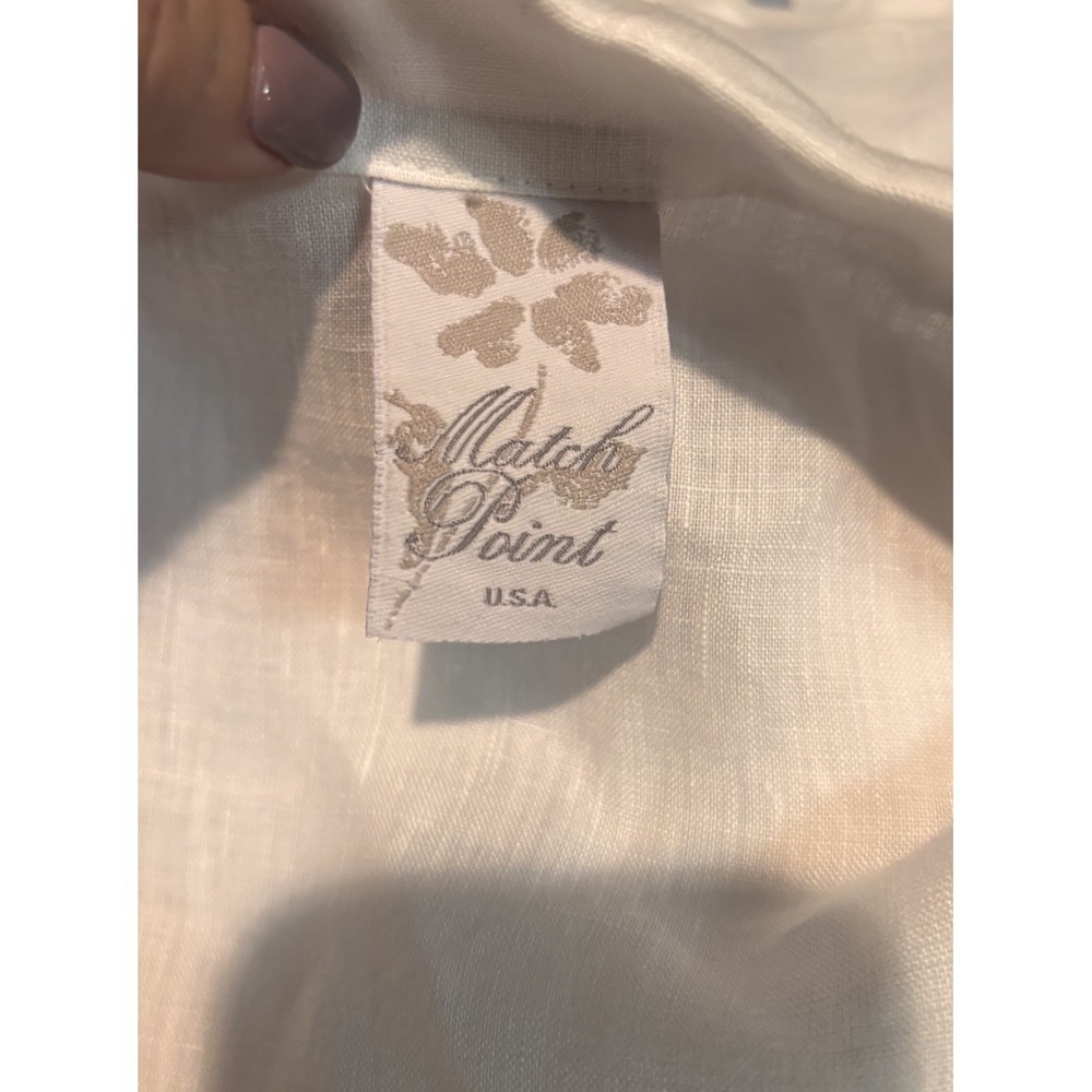 Match Point USA 100% Linen Sleeveless Button Front Tunic Top White Size XL - Picture 3 of 4